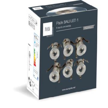  Pack BALI LED 1 rond fixe alu 