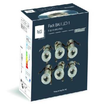  Pack BALI LED 1 rond fixe alu 