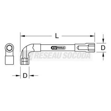 CLE A PIPE DEBOUCHEE, 9 MM - 6 
