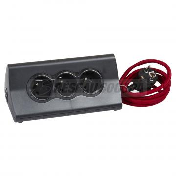  UP TAB FB 3X2P+T 2USB 1,5M NR 