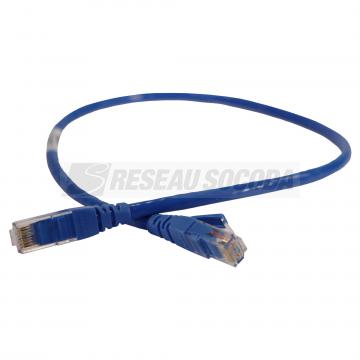  CORDON C6 U/UTP PVC BLEU 0.5M 