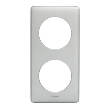  PLAQUE 2 POSTES ALU NATUREL 