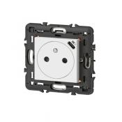  PRISE 2P+T FR USB C BL + SUP 