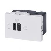  CHARG 3MOD USB C+C 63W BLANC 