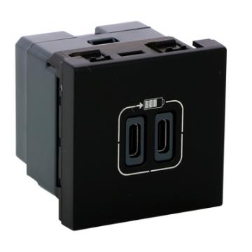  CHARG 2M 2USB C+C 3A NOIR MAT 