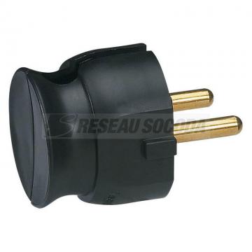  FICHE 2P 16A EXTRA PLAT NOIR 