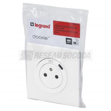  2P+T/1XUSB C 1P BLANC CPL 
