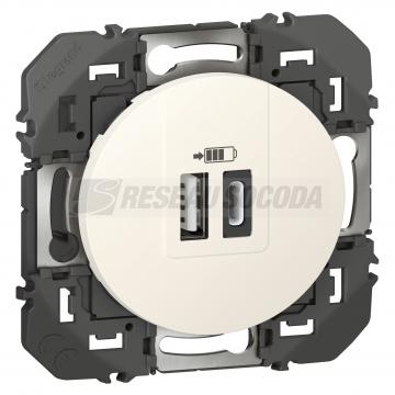  2USB CHARG A+C 3A 15W WH C. 
