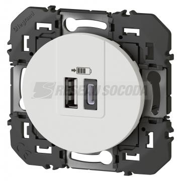  2USB CHARG A+C 3A 15W WH C. 