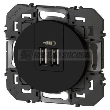  2USB CHARG A+A 3A  BLACK C. 