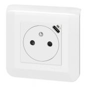  2P+T FR USBC 2MOD CPL BLANC 