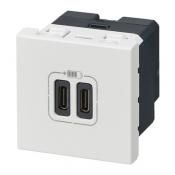  2USB CC 3A 2MOD COMPO BLANC 