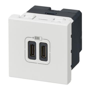  2USB CC 3A 2MOD COMPO BLANC 