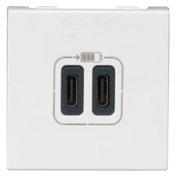  2USB CC 3A 2MOD COMPO BLANC 