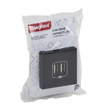  2USB AA 3A 2MOD COMPO NOIR 