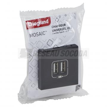  2USB AA 3A 2MOD COMPO NOIR 