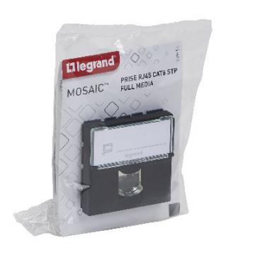  RJ45 CAT6STP 2MOD COMPO NOIR 