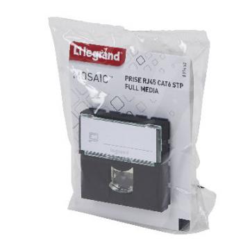  RJ45 CAT6STP 2MOD COMPO NOIR 