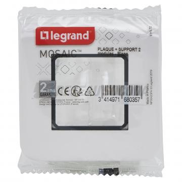  SUPPORT V+PLAQUE 2 MOD BLANC 