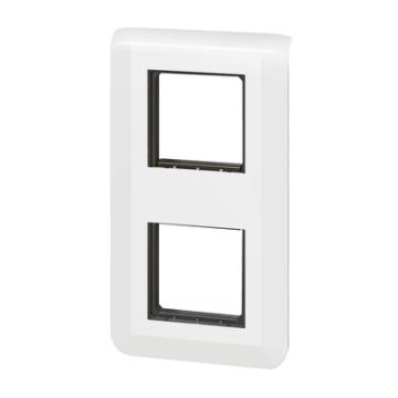  SUPPORT+PLAQUE 2X2MOD V BLANC 