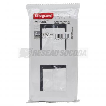  SUPPORT+PLAQUE 2X2MOD V BLANC 