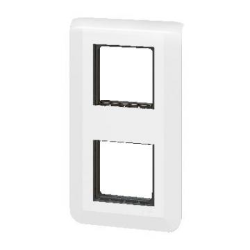  SUPPORT+PLAQUE 2X2MOD V BLANC 