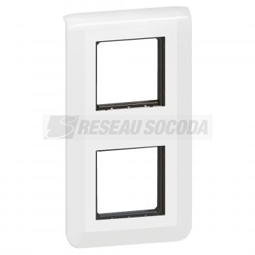  SUPPORT+PLAQUE 2X2MOD V BLANC 