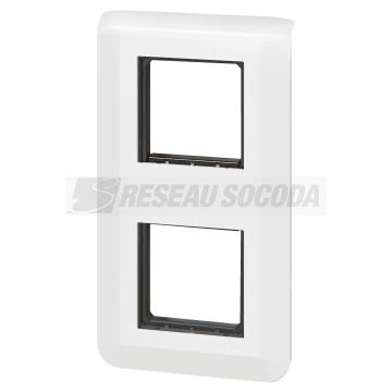 SUPPORT+PLAQUE 2X2MOD V BLANC 