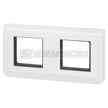  SUPPORT+PLAQUE 2X2MOD H BLANC 