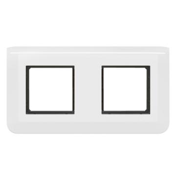  SUPPORT+PLAQUE 2X2MOD H BLANC 