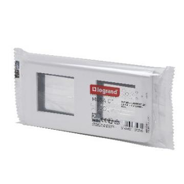  SUPPORT+PLAQUE 2X2MOD H BLANC 