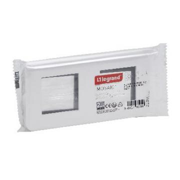  SUPPORT+PLAQUE 2X2MOD H BLANC 