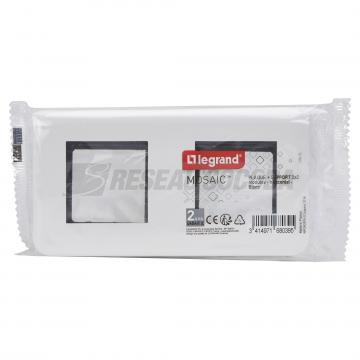 SUPPORT+PLAQUE 2X2MOD H BLANC 