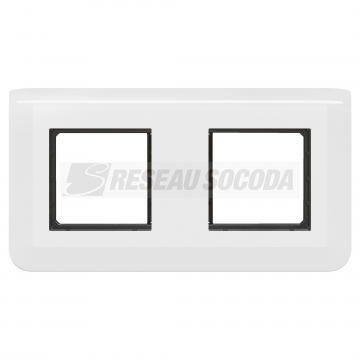  SUPPORT+PLAQUE 2X2MOD H BLANC 