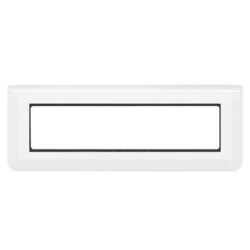  SUPPORT+PLAQUE 8 MOD H BLANC 