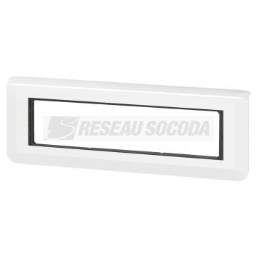  SUPPORT+PLAQUE 8 MOD H BLANC 