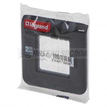  SUPPORT V+PLAQUE 2 MOD NOIR 