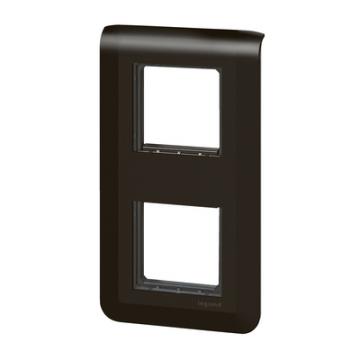  SUPPORT+PLAQUE 2X2MOD V NOIR 