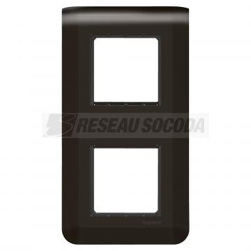  SUPPORT+PLAQUE 2X2MOD V NOIR 
