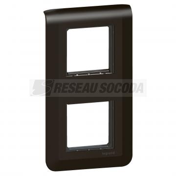  SUPPORT+PLAQUE 2X2MOD V NOIR 