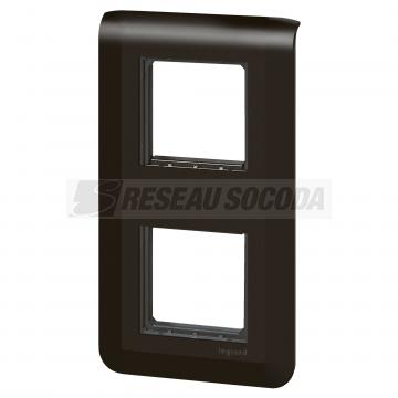  SUPPORT+PLAQUE 2X2MOD V NOIR 