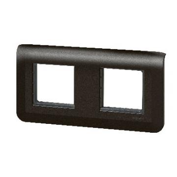  SUPPORT+PLAQUE 2X2MOD H NOIR 