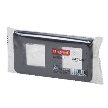  SUPPORT+PLAQUE 2X2MOD H NOIR 