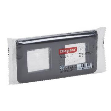  SUPPORT+PLAQUE 2X2MOD H NOIR 