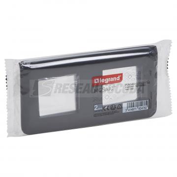  SUPPORT+PLAQUE 2X2MOD H NOIR 