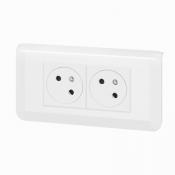  KIT 2X2P+T ENCASTRE BLANC 
