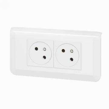  KIT 2X2P+T ENCASTRE BLANC 