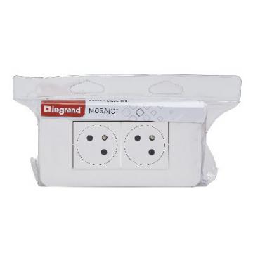  KIT 2X2P+T ENCASTRE BLANC 