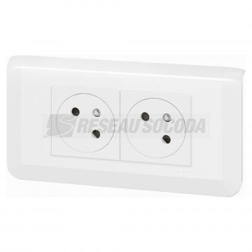  KIT 2X2P+T ENCASTRE BLANC 