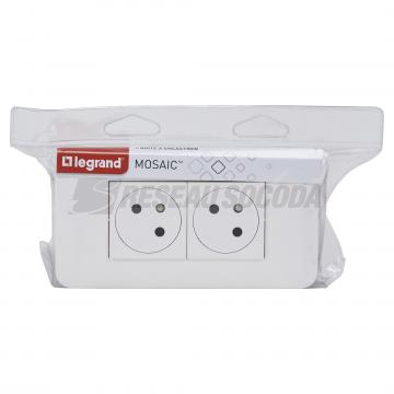  KIT 2X2P+T ENCASTRE BLANC 